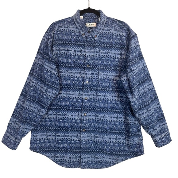L.L. Bean Other - L.L. Bean Mens XL Aztec Chamois Shirt USA Made Vintage Rugged Cabincore Flannel